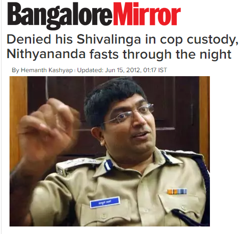 2012-06-15 Denied Shivalinga second illegal arrest - Bangalore mirror