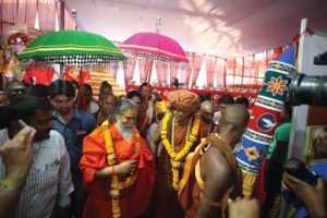 42. With Mahant Sri Narendra Giriji Maharaj from Mahanirvani Akhada, Temple Inauguration Kumbh Mela Ujjain 18 May 2016