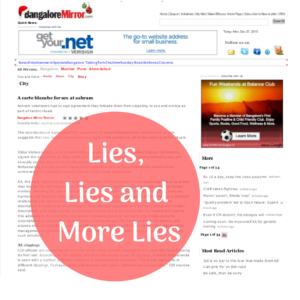 Lies, Lies and More Lies